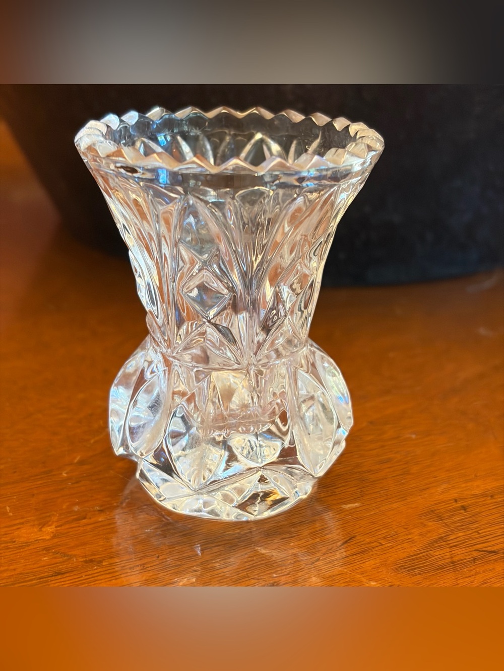 VTG Toothpick Holder 24% lead crystal or mini Bud Vase